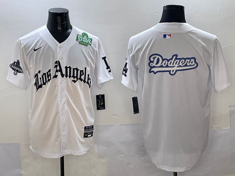 Men Los Angeles Dodgers Blank White Five generations Joint Name 2025 Nike MLB Jersey style 55
